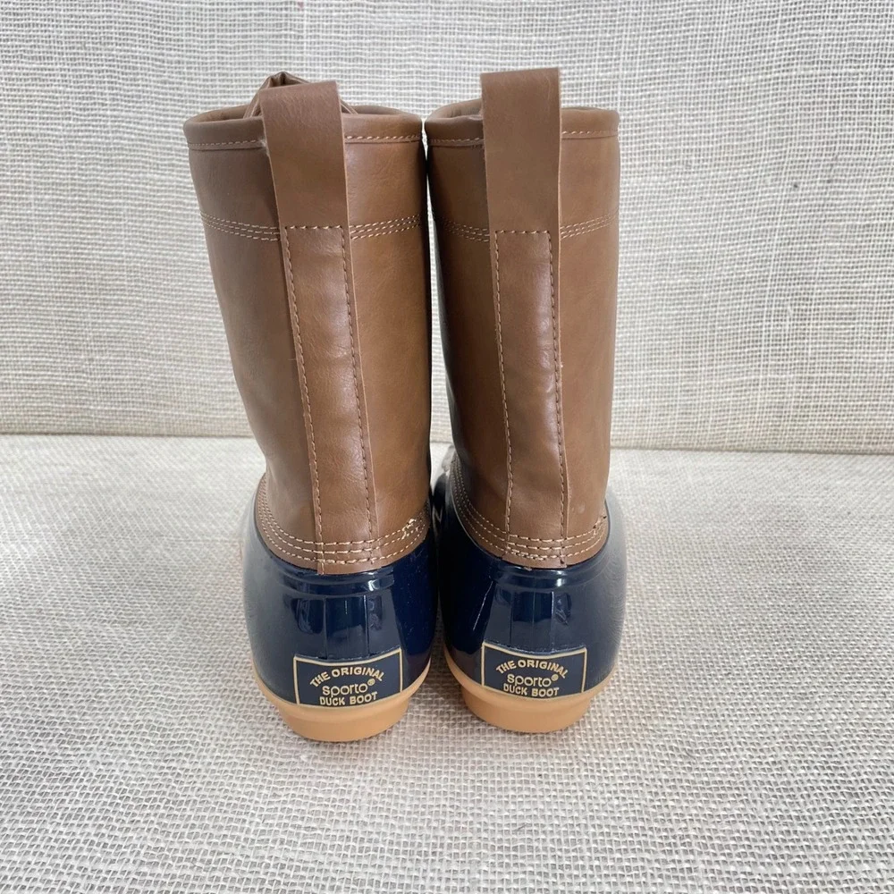 Sporto The Original Duck‎ Boots Women's 9M Ariel Brown Blue Waterproof Lace Up